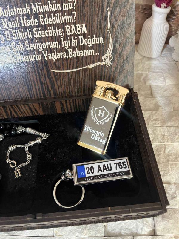 Kişiye Özel Çakmak Tesbih Anahtarlık Set - Görsel 2