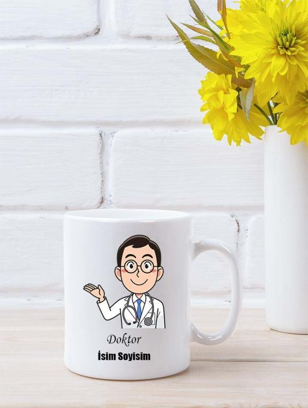 Doktor Tasarımlı Beyaz Kupa Bardak
