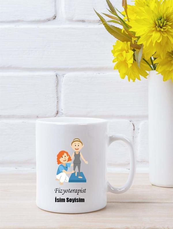 Fizyoterapist Tasarımlı Beyaz Kupa Bardak