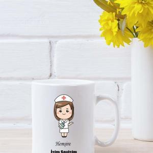 Hemşire Tasarımlı Beyaz Kupa Bardak