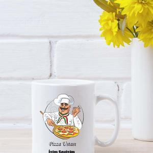 Pizza Ustası Tasarımlı Beyaz Kupa Bardak