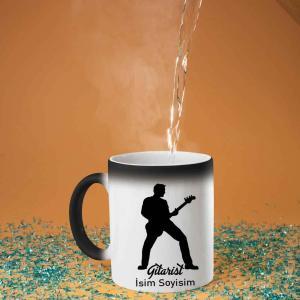 Gitarist Tasarımlı Sihirli Kupa Bardak
