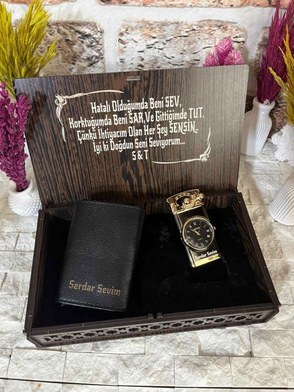Kişiye Özel Çakmak Cüzdan Set