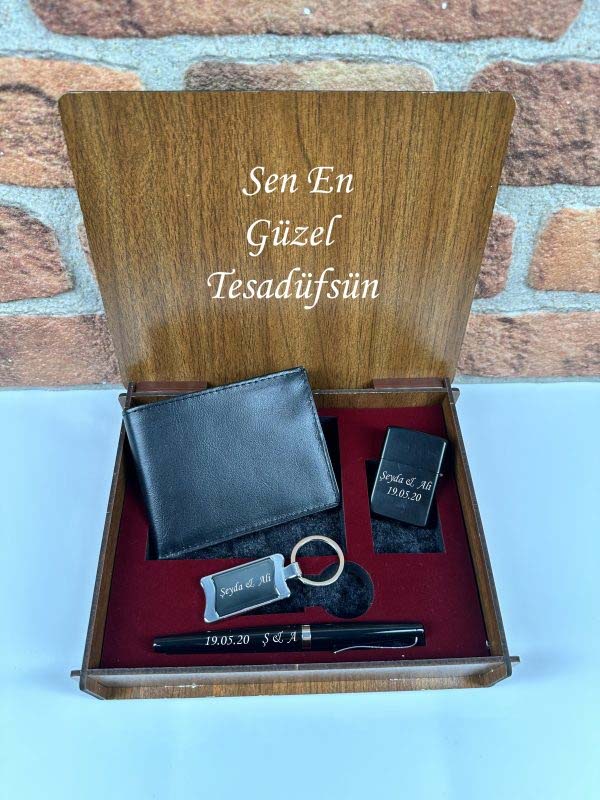 Kişiye Özel Cüzdan Kalem Çakmak Set