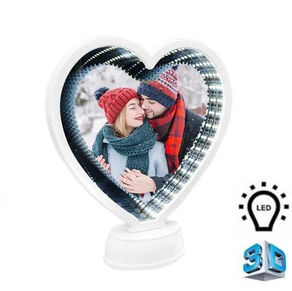 Kişiye Özel Kalpli Fotoğraflı Led Ayna
