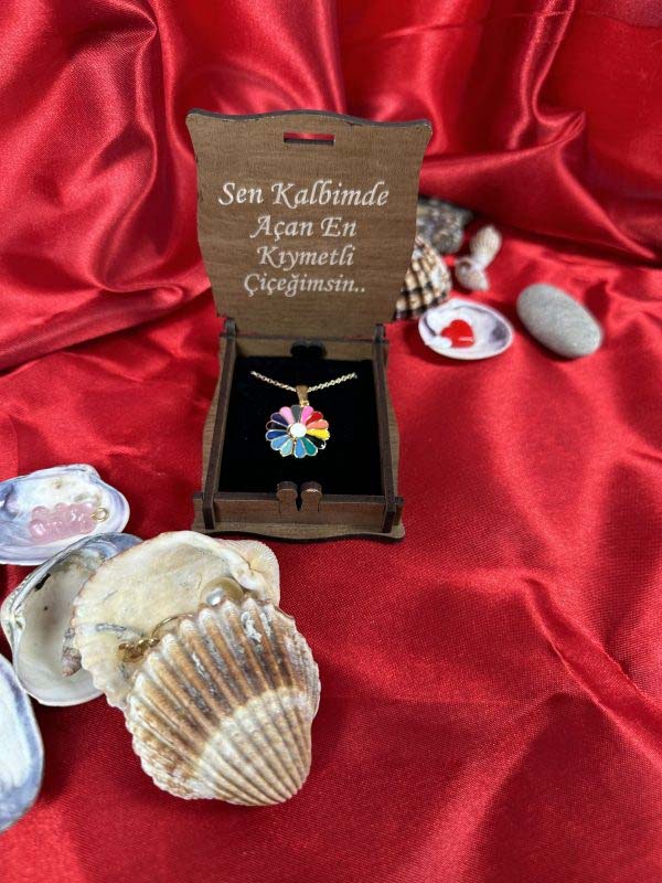 Kişiye Özel Renkli Papatya Kolye