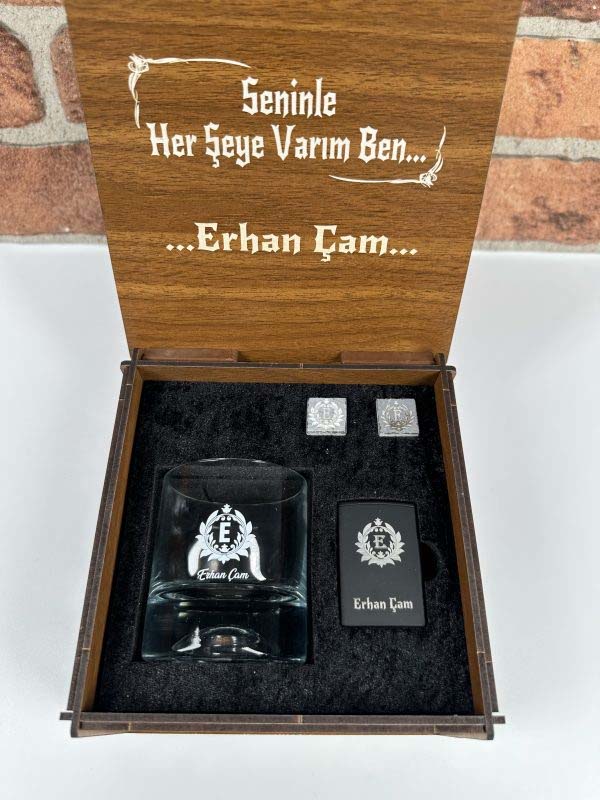 Kişiye Özel Tek Bardaklı Viski Set