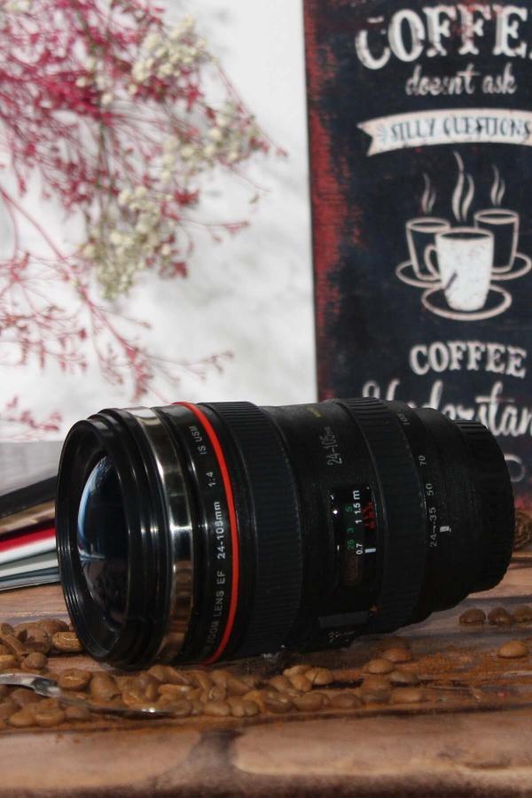 Lens Objektif Görünümlü Termos Kupa Bardak 300 Ml - Görsel 2