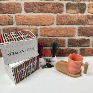 Pembe Ahşap Standlı Dekoratif Kupa
