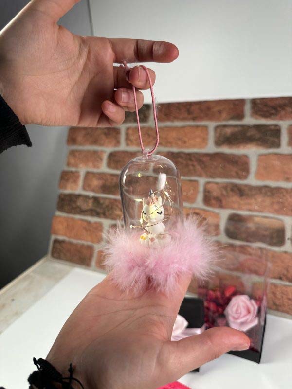 Pembe Konsept Kolyeli Teraryum Hediye Kutusu - Görsel 5