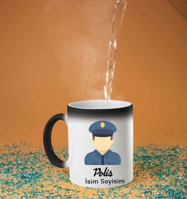 Polis Tasarımlı Sihirli Kupa Bardak