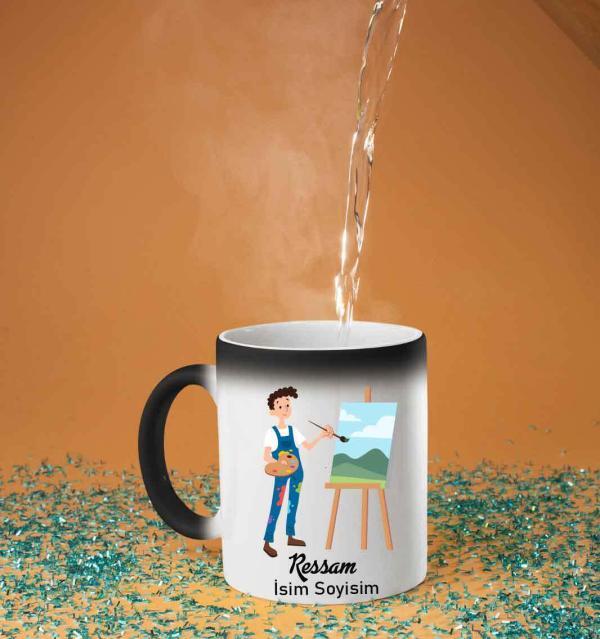 Ressam Tasarımlı Sihirli Kupa Bardak