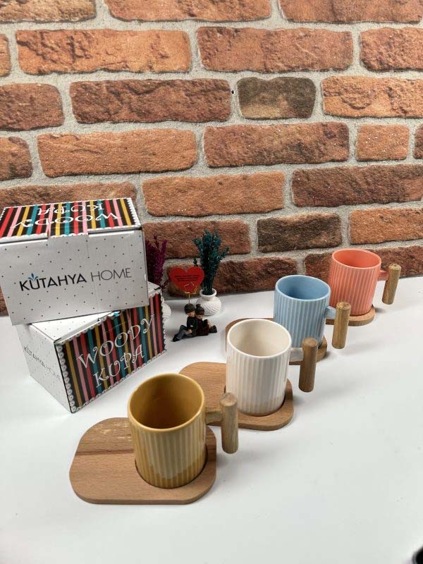Sarı Ahşap Standlı Dekoratif Kupa - Görsel 2