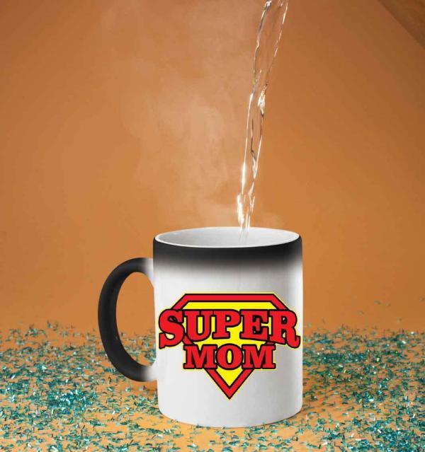 Super Mom Tasarımlı Sihirli Kupa Bardak
