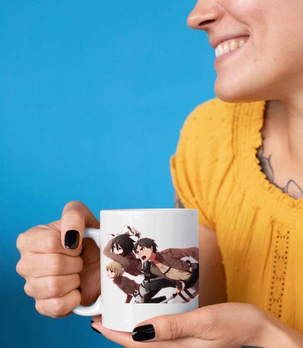 Anime Tasarımlı Beyaz Kupa Bardak