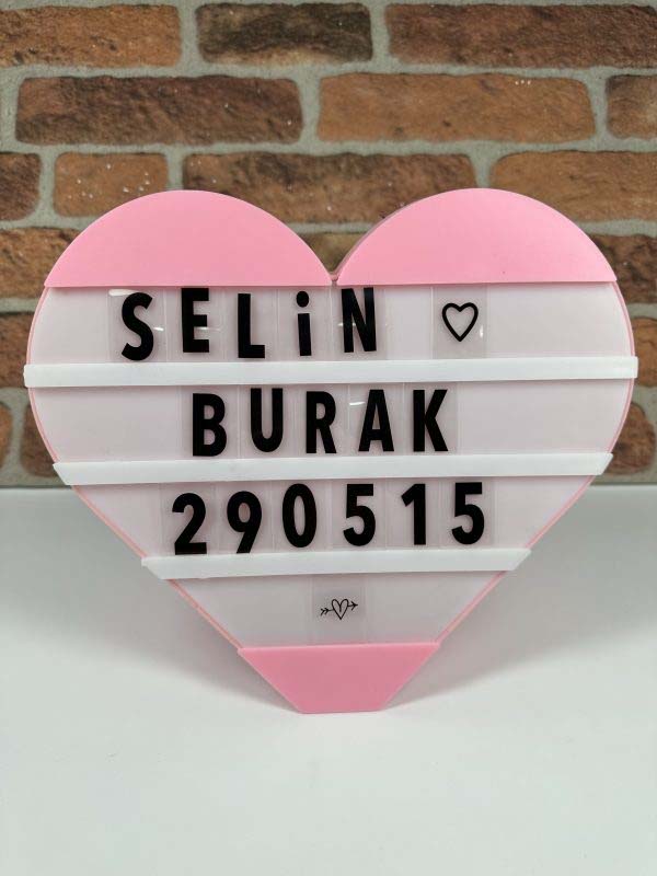 Kalpli Kişiye Özel İsimli Led Pano