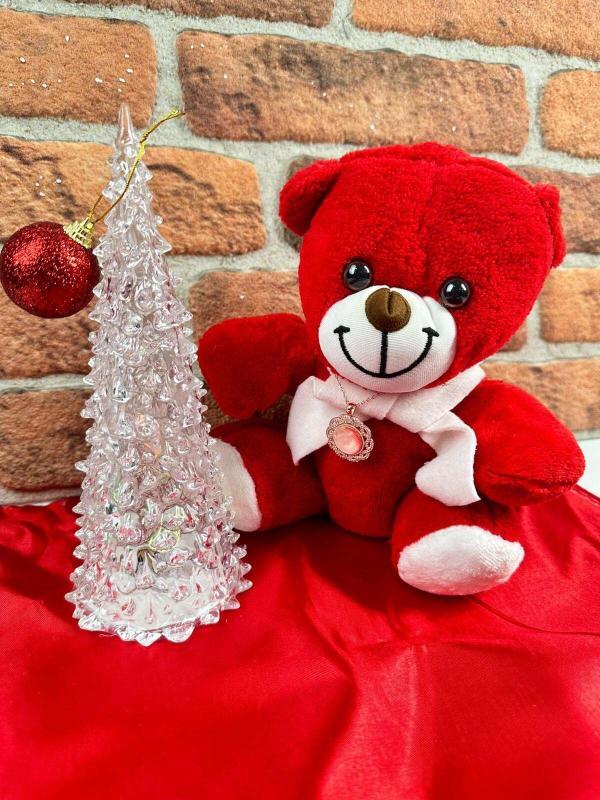Yılbaşına Özel Kırmızı Peluş Ayı Set - Görsel 4