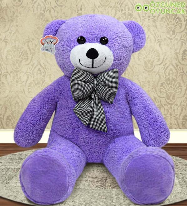 100 Cm Mor Peluş Papyonlu Ayıcık