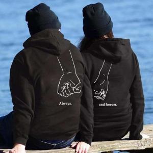 Always And Forever Tasarımlı 3 İplik Şardonlu Kalın Kumaş Çift Sweat