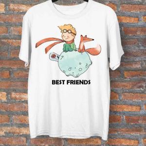 best friends baskılı tişört