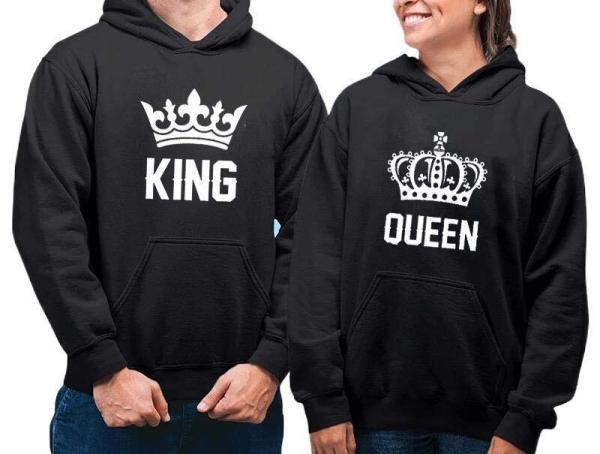 King-Queen Tasarımlı 3 İplik Şardonlu Kalın Kumaş Çift Sweat