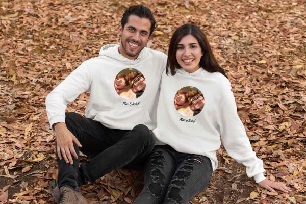 Kişiye Özel 3 İplik Şardonlu Kalın Kumaş Çift Sweat