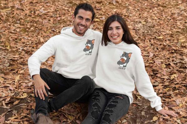 Kişiye Özel 3 İplik Şardonlu Kalın Kumaş Çift Sweat