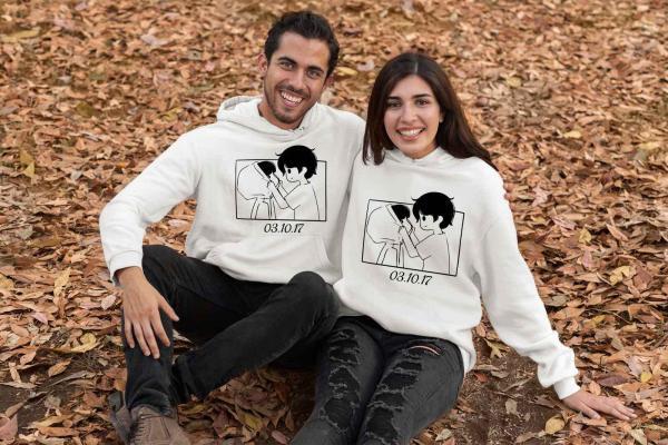 Kişiye Özel 3 İplik Şardonlu Kalın Kumaş Çift Sweat
