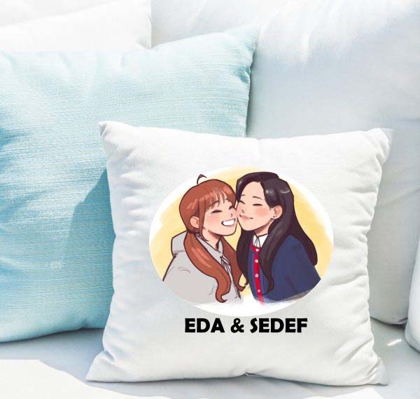 Kişiye Özel Best Friend  Tasarımlı Yastık