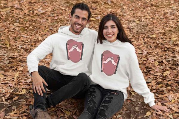 Kişiye Özel Çift 3 İplikli Şardonlu Sevgili Sweat