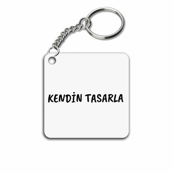 Kişiye Özel Kendin Tasarla Kare Anahtarlık