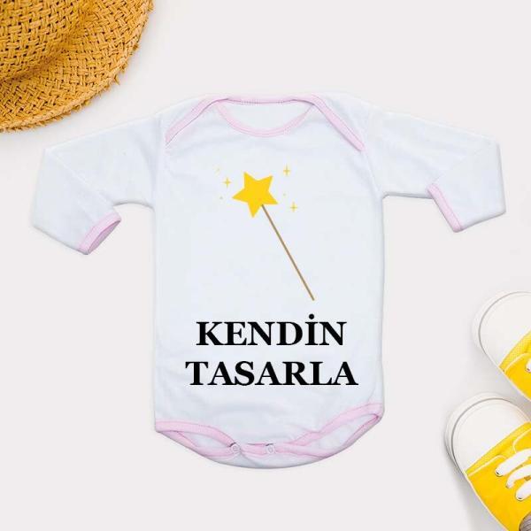 Kişiye Özel Kendin Tasarla Pembe Zıbın