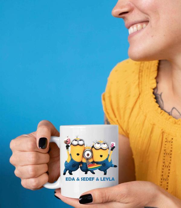 Kişiye Özel Minions Best Friend Tasarımlı Kupa Bardak