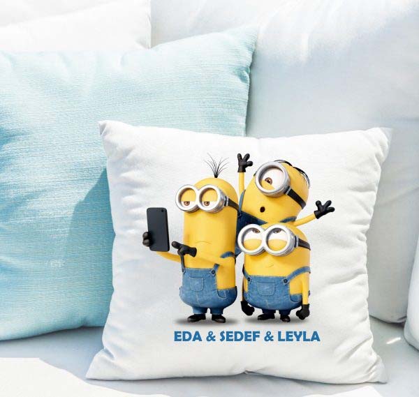Kişiye Özel Minions Tasarımlı Best Friend Yastık