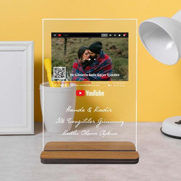 Kişiye Özel Youtube Şarkı Kodu Baskılı Pleksi Çerçeve
