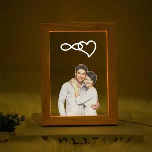 Ledli 3D Fotoğraf Çerçevesi - Doğal Çam