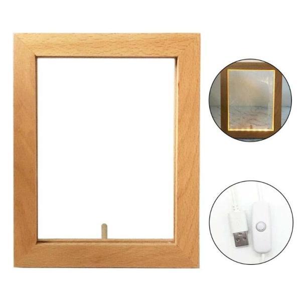 Ledli 3D Fotoğraf Çerçevesi - Doğal Çam - Görsel 2