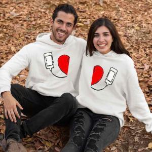 Kişiye Özel Çift 3 İplikli Şardonlu Sevgili Sweat