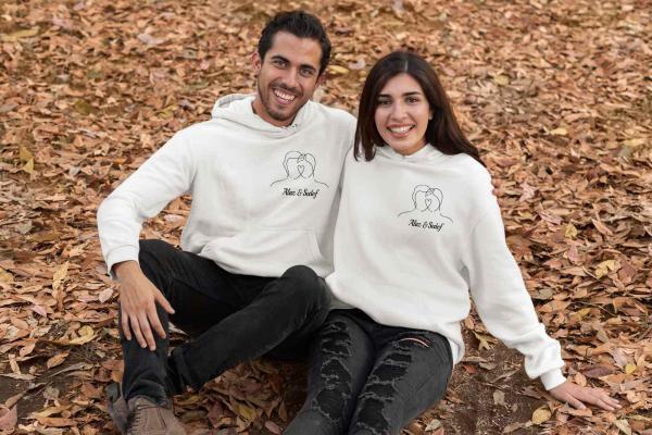 Kişiye Özel Çift 3 İplikli Şardonlu Sevgili Sweat