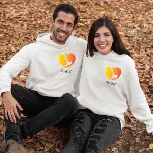Kişiye Özel Çift 3 İplikli Şardonlu Sevgili Sweat