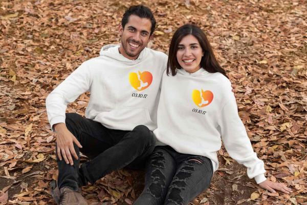 Kişiye Özel Çift 3 İplikli Şardonlu Sevgili Sweat