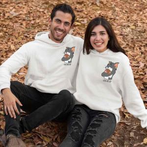 Kişiye Özel Çift 3 İplikli Şardonlu Sevgili Sweat