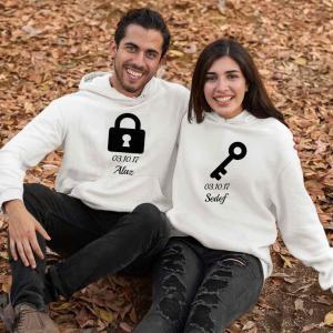 Kişiye Özel Çift 3 İplikli Şardonlu Sevgili Sweat