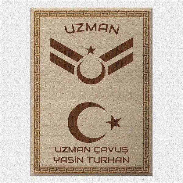 Uzman Çavuş Tasarımlı Ahşap Kazıma