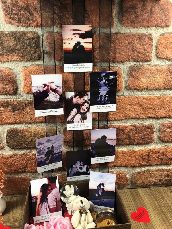 9 Fotoğraflı Kişiye Özel Kolyeli Anı Kutusu