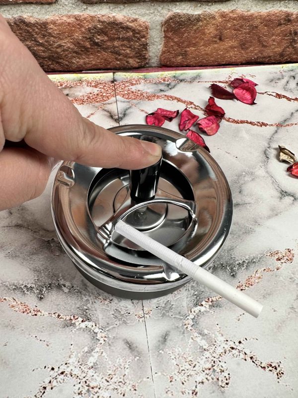 Kişiye Özel İsim Baskılı Metal Otomatik Küllük - Görsel 2