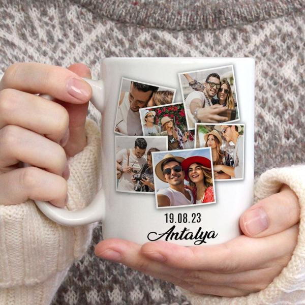 fotoğraflı poloroid kolaj kupa