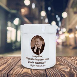 Nazım Hikmet Baskılı Haznelen Porselen Küllük