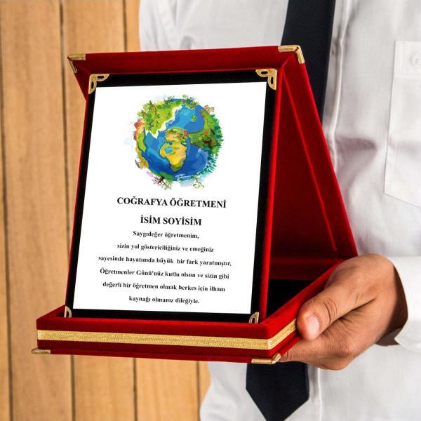 Kişiye Özel Coğrafya Öğretmen Plaket