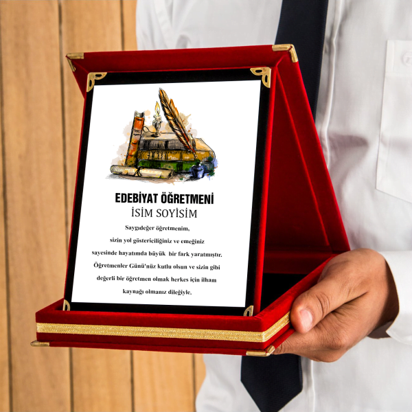 Kişiye Özel Edebiyat Öğretmen Plaket